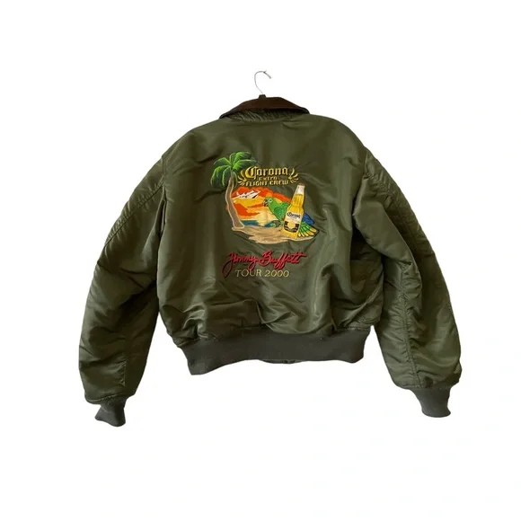 Vintage Jimmy Buffett flight jacket LARGE 2000 Tour Alpha